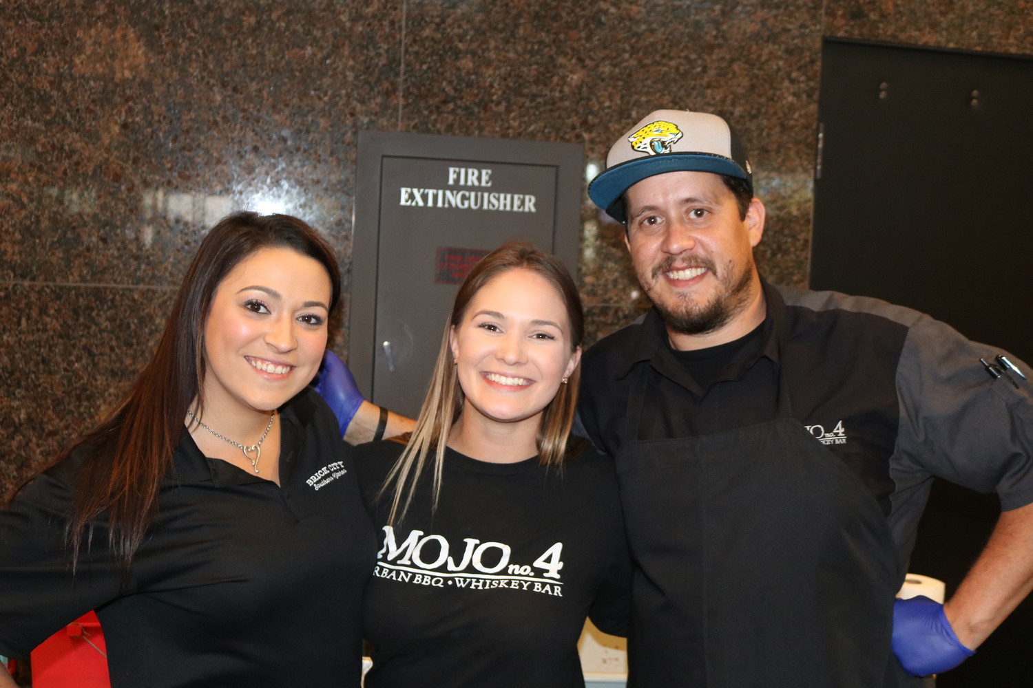 Alex Dooley, Dana Pederson and Daniel Dorancricchio of MOJO BBQ